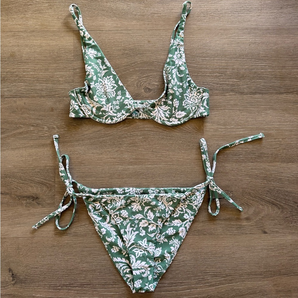 Mikoh Green Floral Bikini
